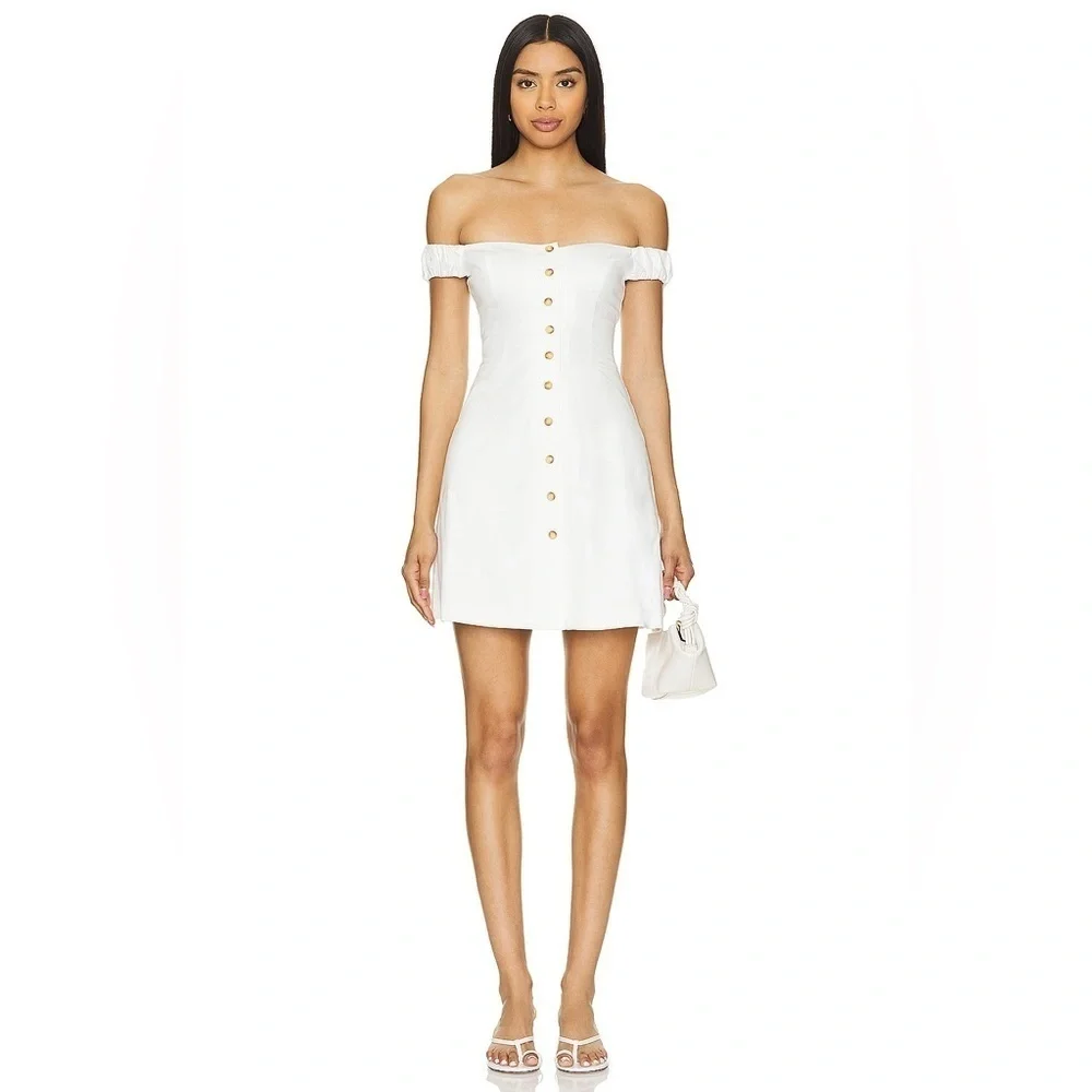 Favorite Daughter The Lovesick Mini Dress in White Size 6 B1963